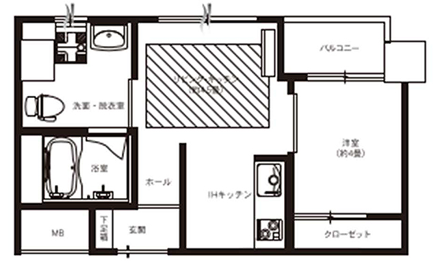 1LK間取り図