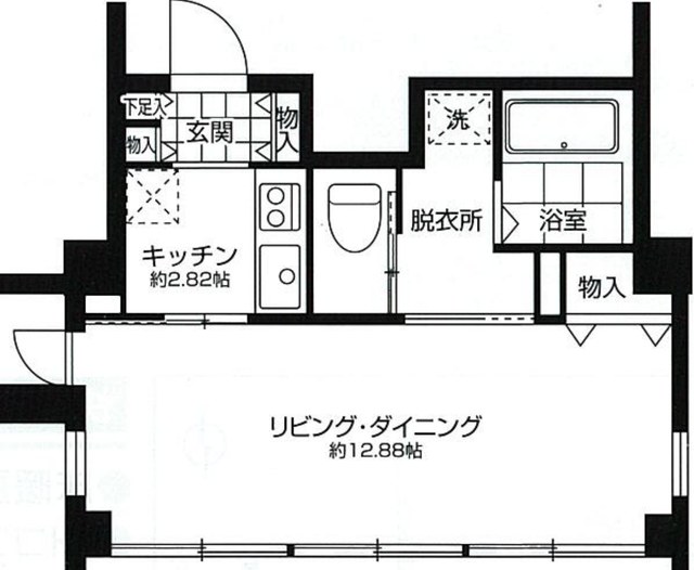 1K間取り図